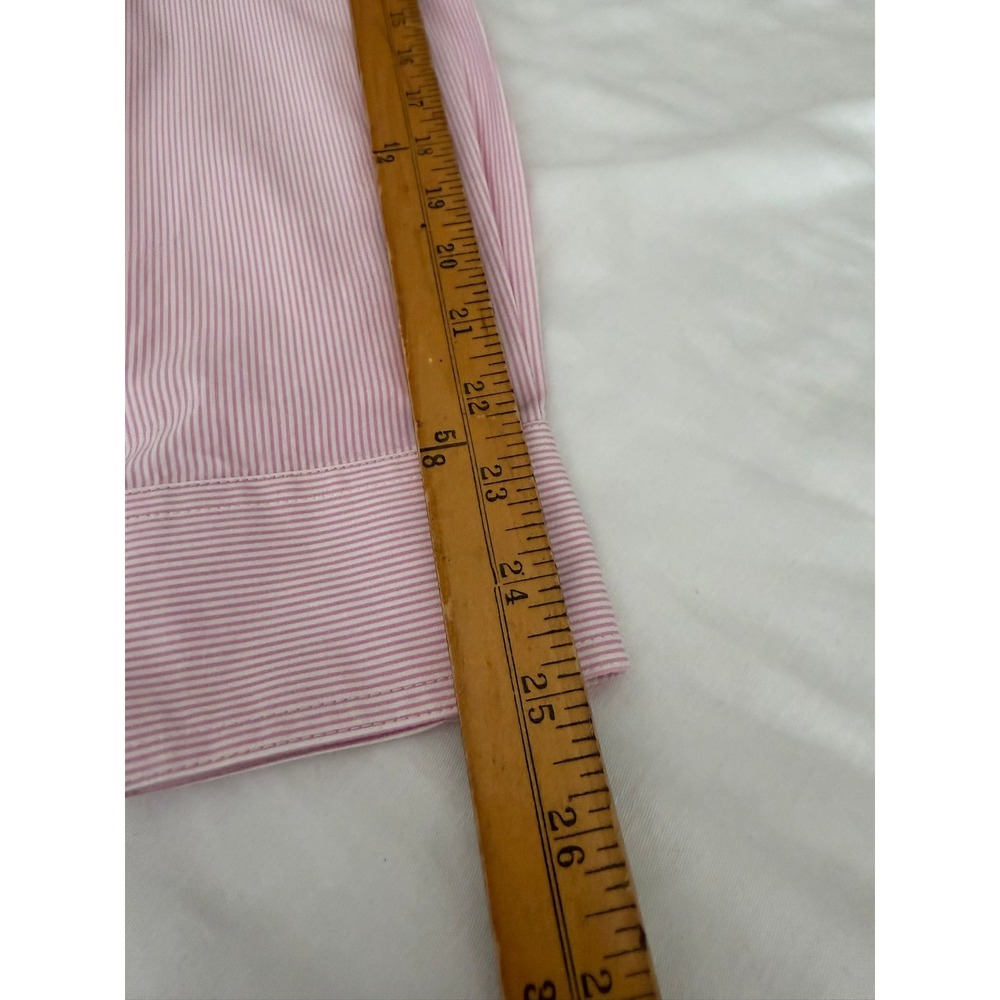 Ariat Shirt Mens Medium Long Sleeve Pro Series Pink White Striped Button Down - Picture 16 of 16